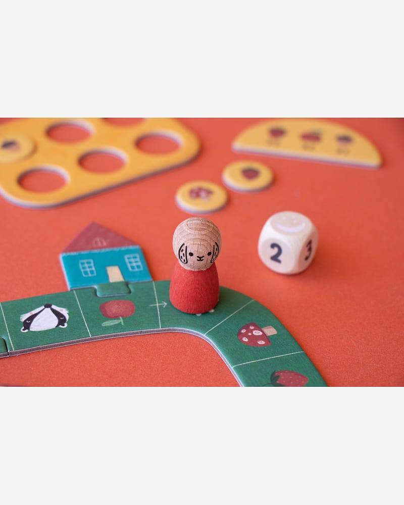 Brettspill Barn 4år+, Pocket size - Familiespill "Samle Jordbær før Grevlingen Kommer" | Tiny Game Strawberries