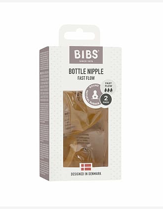 BIBS Flaskesmokk 2pk - Antikolikk - Naturgummi - Fast Flow