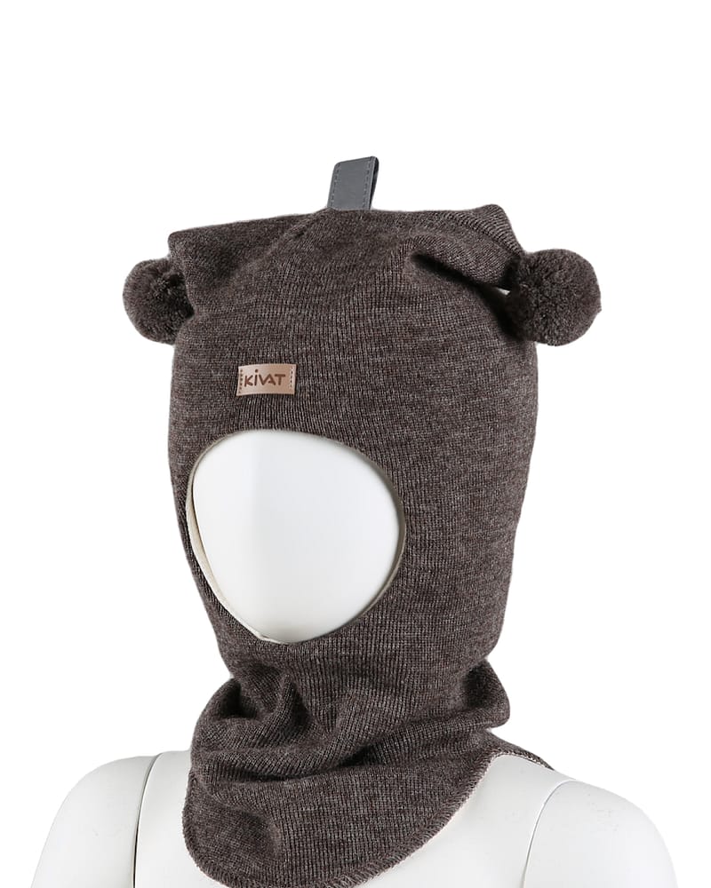 Balaclava Ull m/ Bomullsjersey fôr og Vindstopper | Ubehandlet Ull