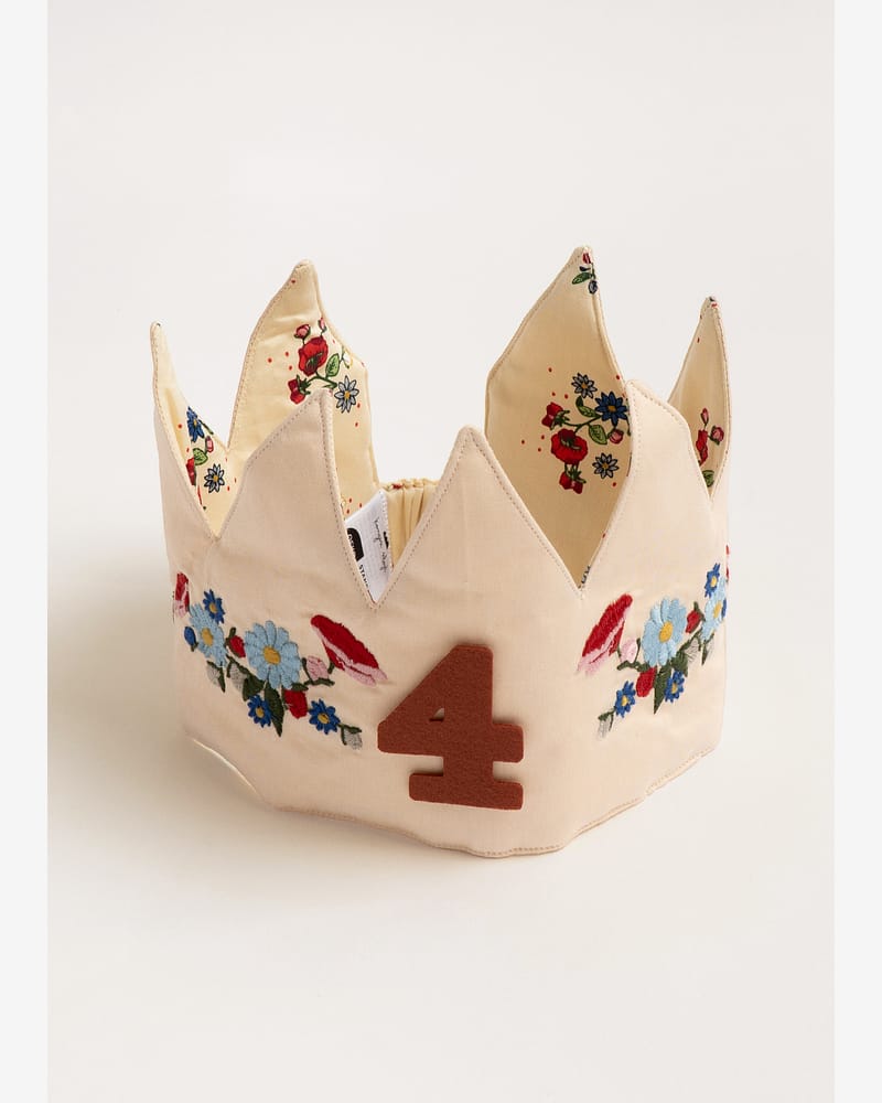 Bursdagskrone Barn 1-9år - Økologisk & Resirkulert | Fabric Birthday Crown