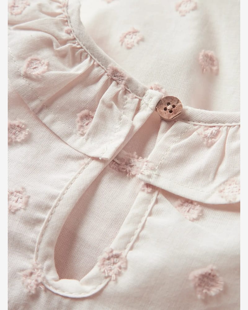 Bluse Barn M/ Volangerkrage - Øko Bomull | Nethe LS Shirt