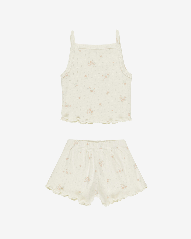 Topp & Shorts Sett - Øko Bomull, Pointelle | Tank + Shortie Set
