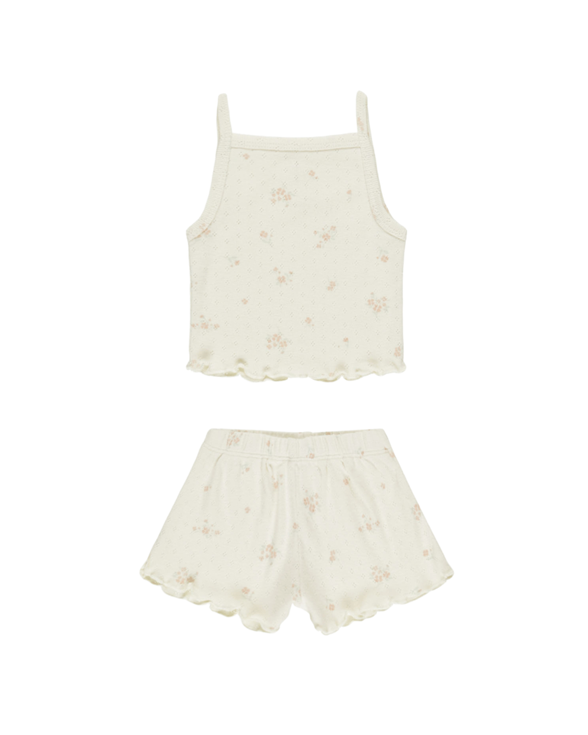 Topp & Shorts Sett – Øko Bomull, Pointelle | Tank + Shortie Set