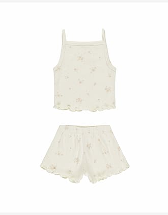 Topp & Shorts Sett - Øko Bomull, Pointelle | Tank + Shortie Set