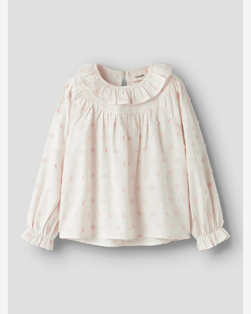 Bluse Barn M/ Volangerkrage - Øko Bomull | Nethe LS Shirt