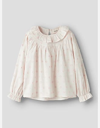 Bluse Barn M/ Volangerkrage - Øko Bomull | Nethe LS Shirt