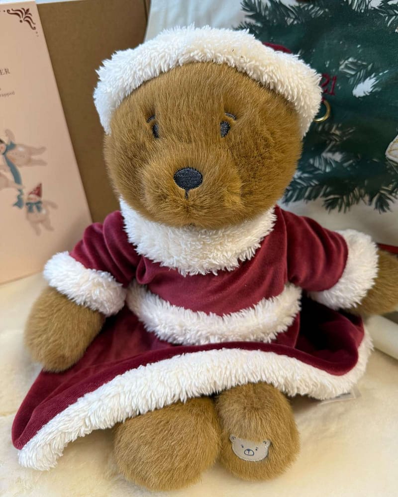 Dukkeklær Julekjole M/ Nisselue | Doll Christmas Dress