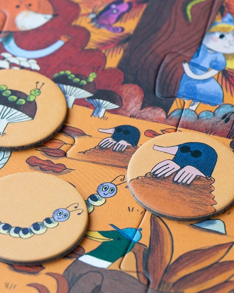 Puslespill og "Hvor er..."-spill - 2i1 Puslespill Barn 3år+ | Bear’s Forest