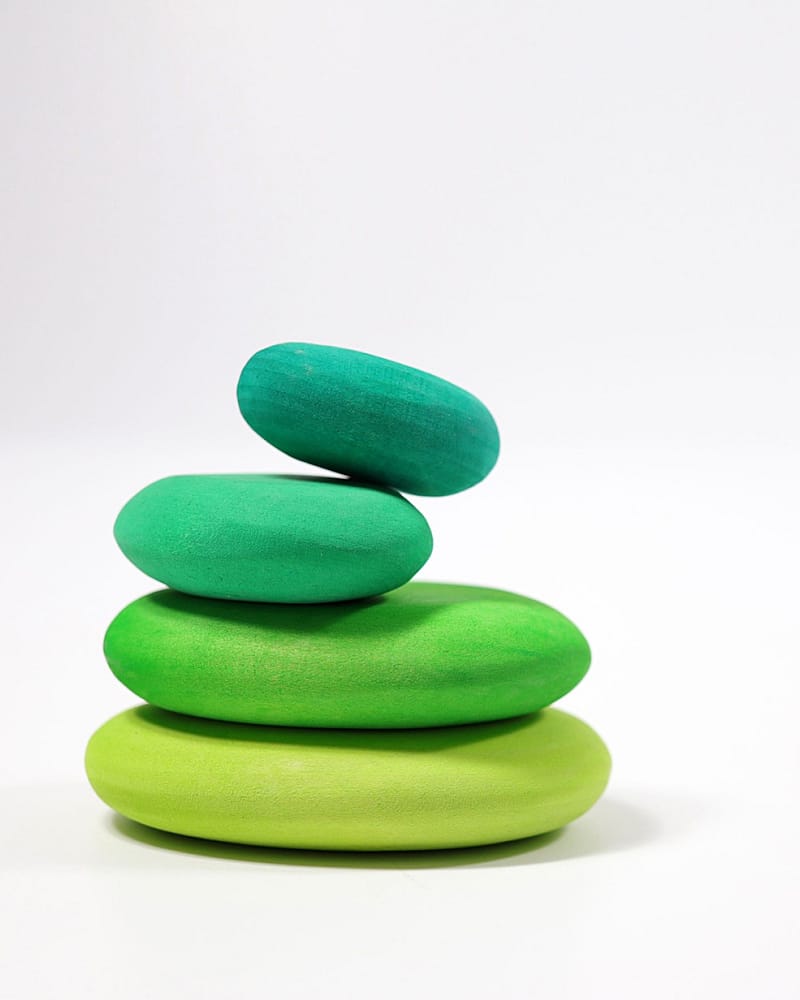 Stableleke "Småstein" - 4pk Treklosser | Moss Pebbles