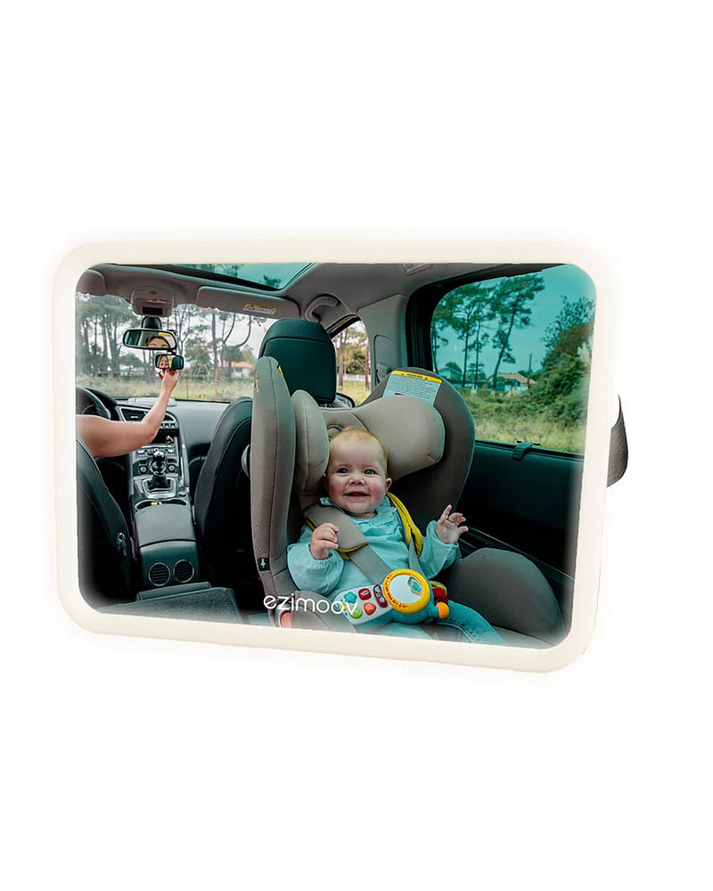 Ezimoov Bilspeil Baby Mirror m/ Fjernkontrollstyrt LED lys | Ezi Car Mirror with LED