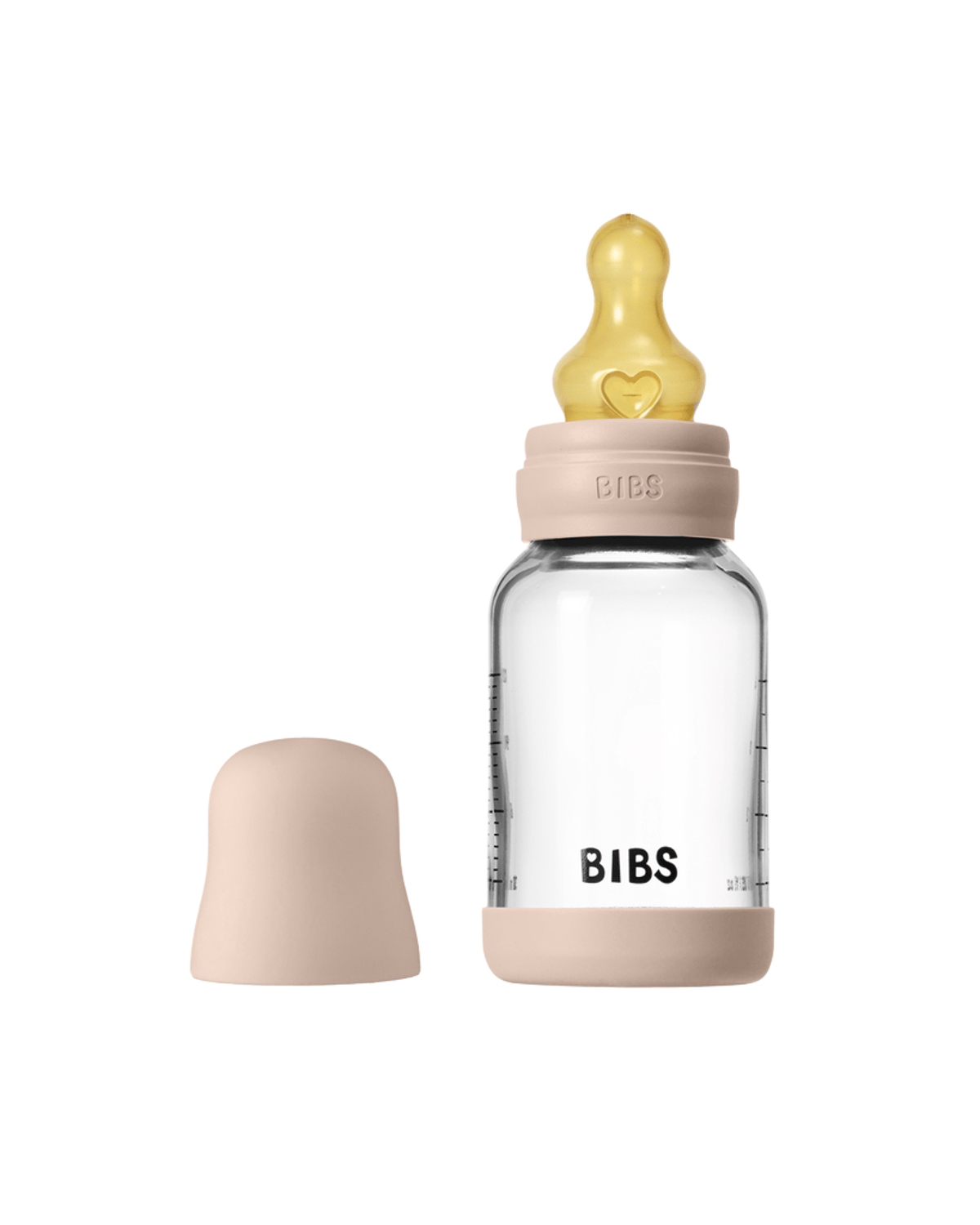BIBS Tåteflaske i Glass med silikonbunn | Komplett Sett - 120ml