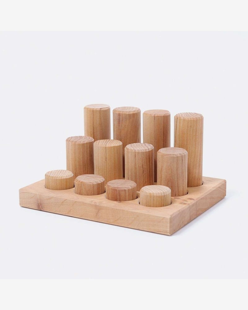 Putte- og Stableleke - Natural, 12 deler | Stacking Game Rollers