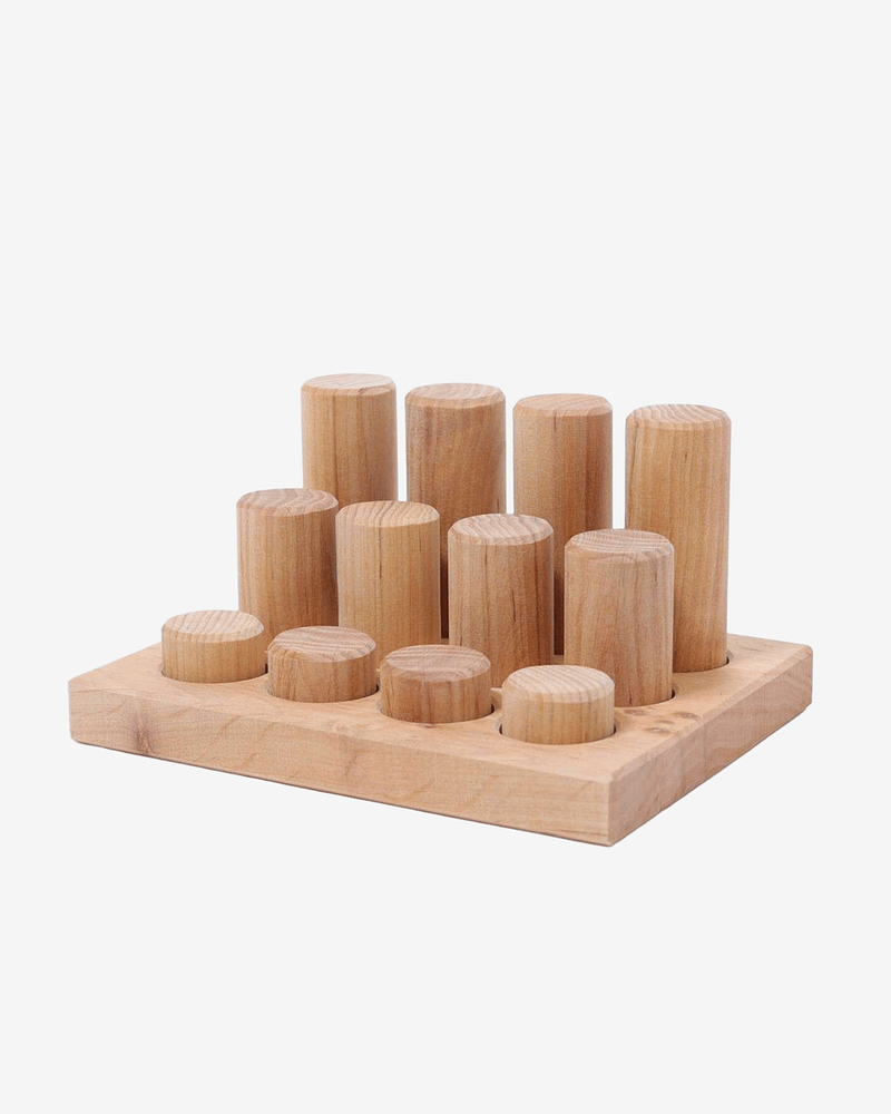 Putte- og Stableleke - Natural, 12 deler | Stacking Game Rollers