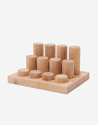 Putte- og Stableleke - Natural, 12 deler | Stacking Game Rollers