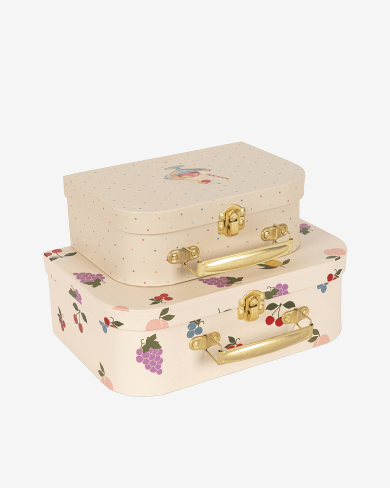 Koffertsett til Barnerom 2pk - Papp med Metallhåndtak | Suitcase