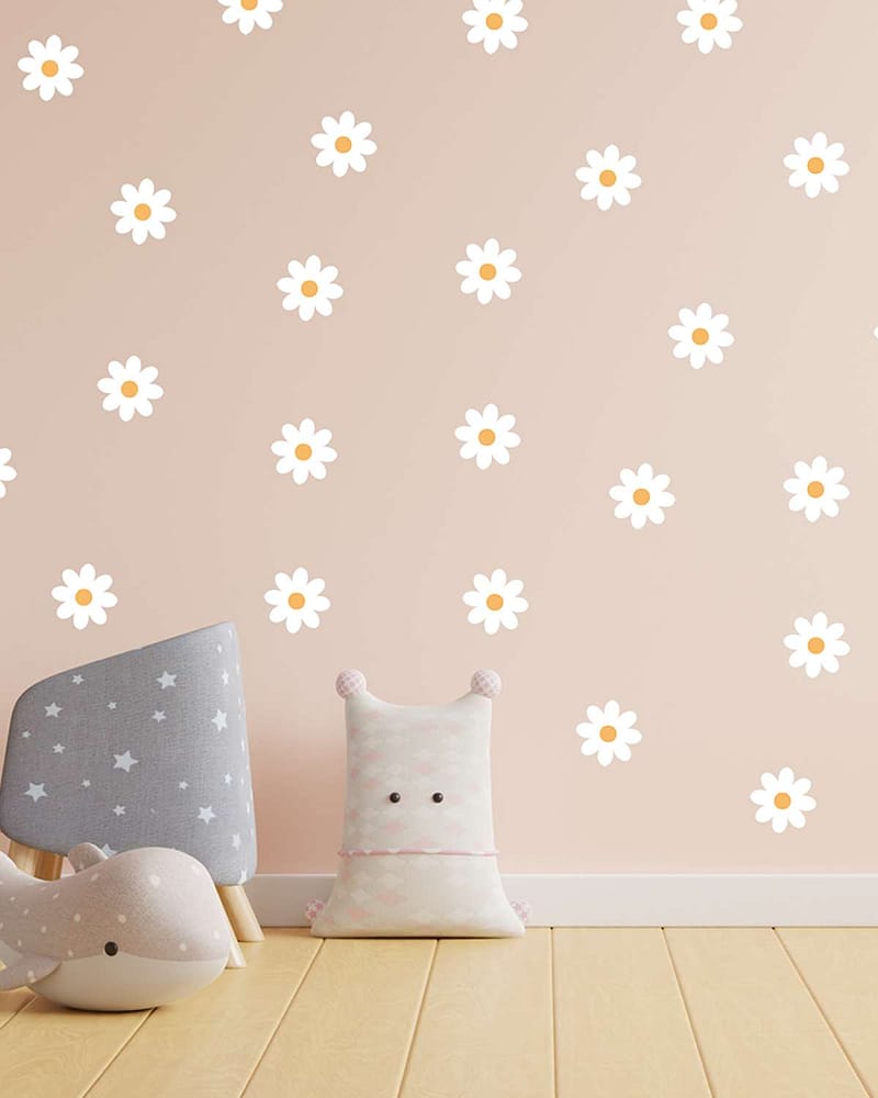Wallstickers Blomster 50stk - ØKO Veggklistremerker Barnerom