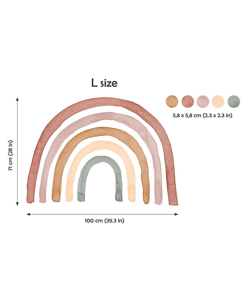 Wallstickers Regnbue & Dots - ØKO Veggklistremerker Barnerom