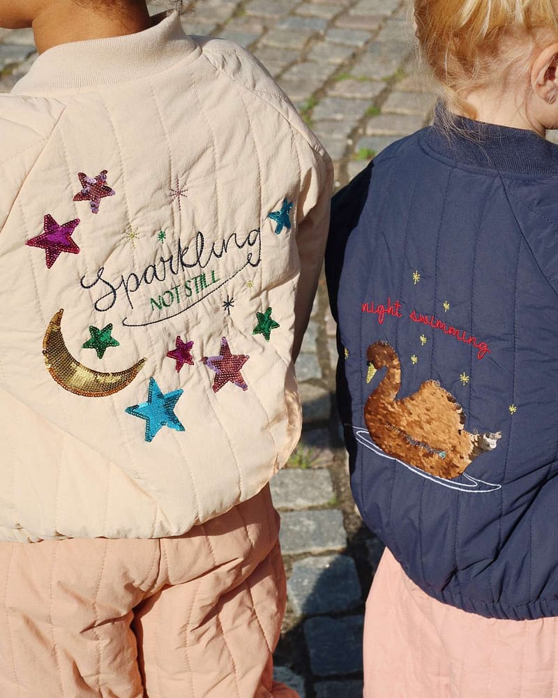 Tynn Boblejakke m/ Glitter Paljetter - Høst / Vår | Juno Sequin Bomber Jacket