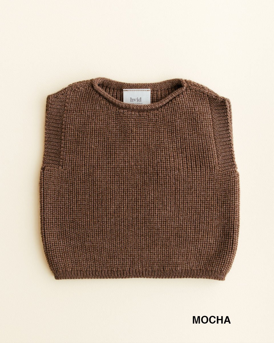 Ullvest Baby – 100% Merino, Ubehandlet Ull | Vest Harvey Baby, Brun - Mocha