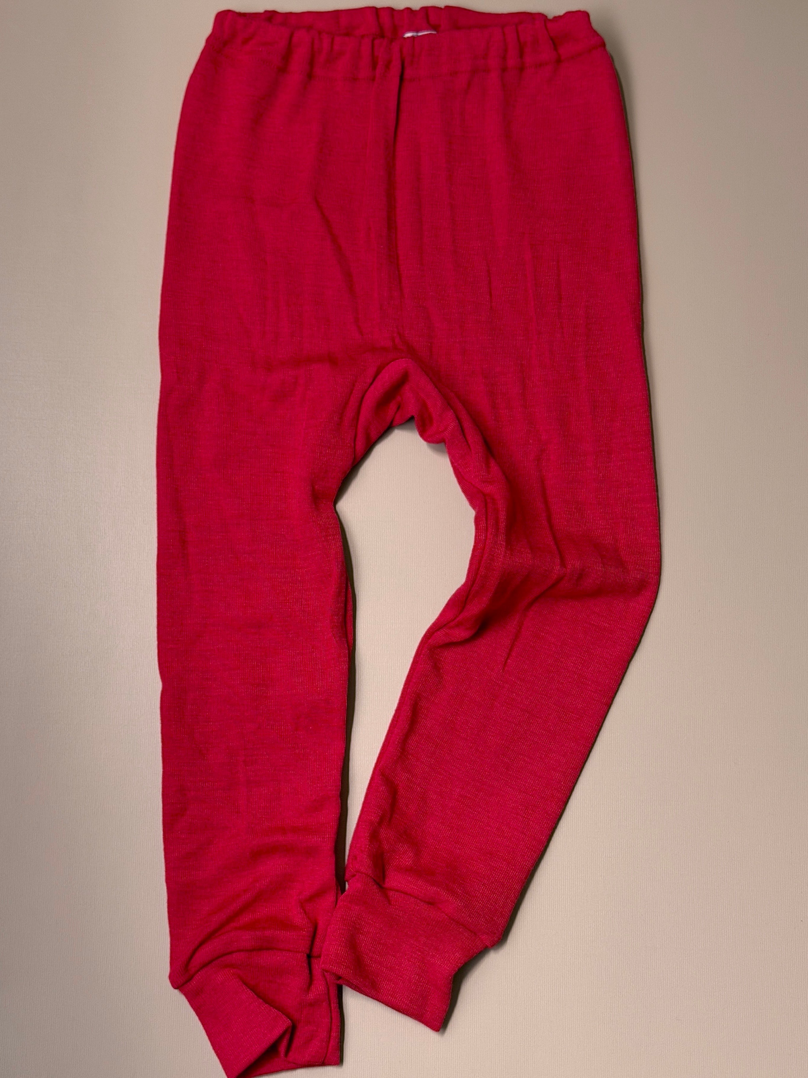 Ullbukse – 70% Merino, 30% Silke – Ubehandlet Ull, Rød