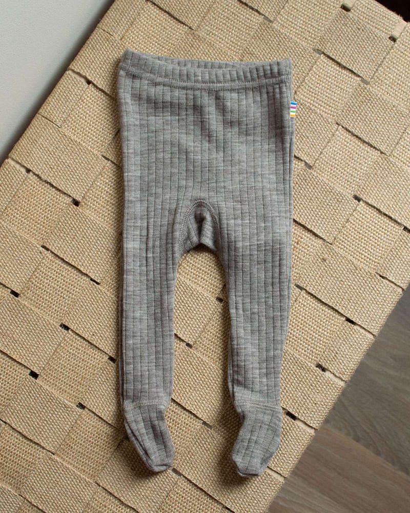 Leggings med fot - 100% Merino - Rib - Basic