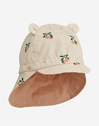Solhatt m/ Nakkeskygge - Reversibel, 100% Øko Bomull | Gorm