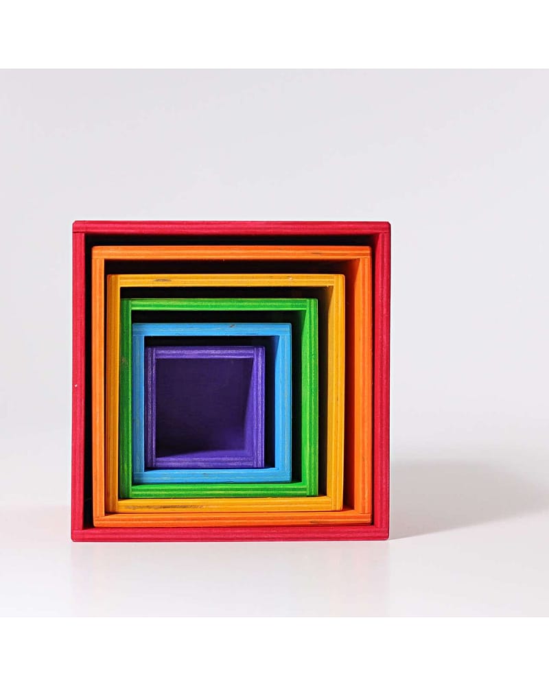 Stablekasser Regnbue 6pk - Leke i Tre | Montessori Leker