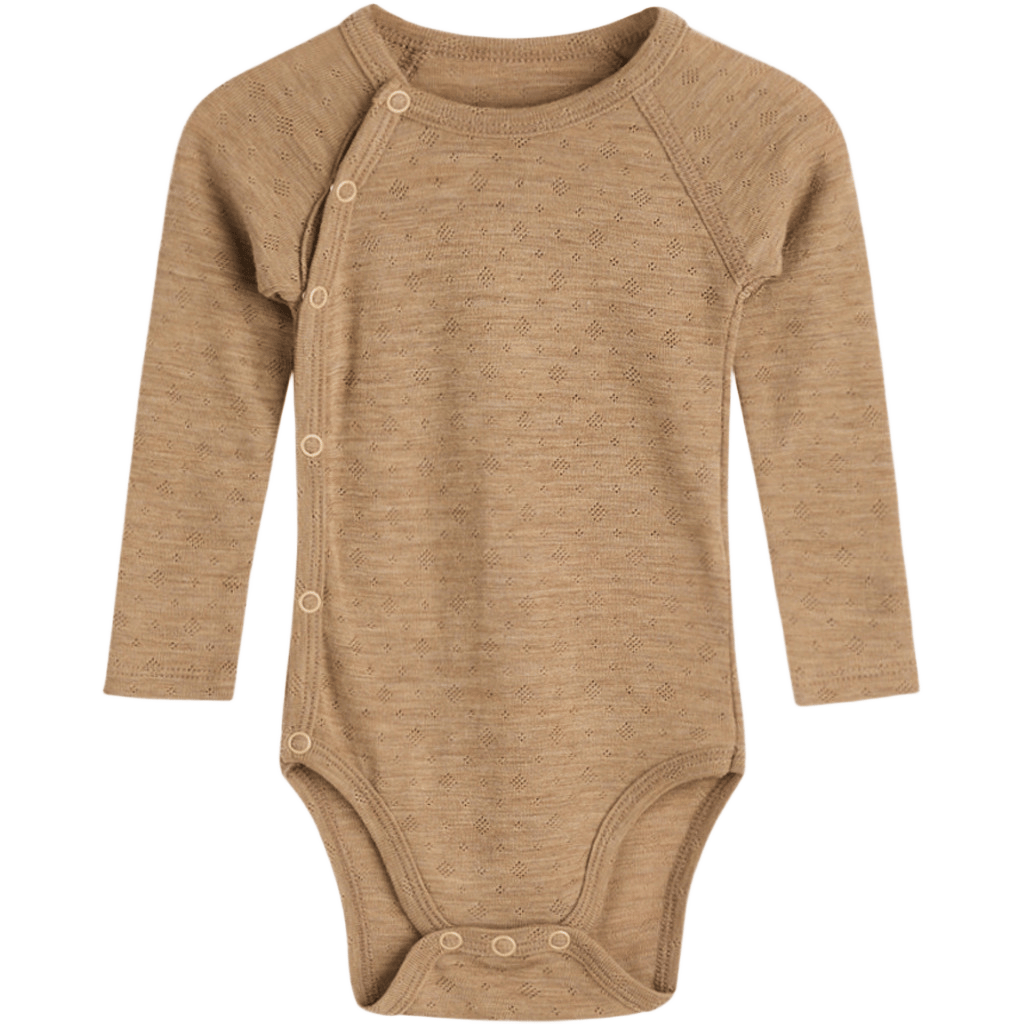 Omslagsbody Pointelle – 85% Merino, 15% Silke | HCBilli, Biscuit