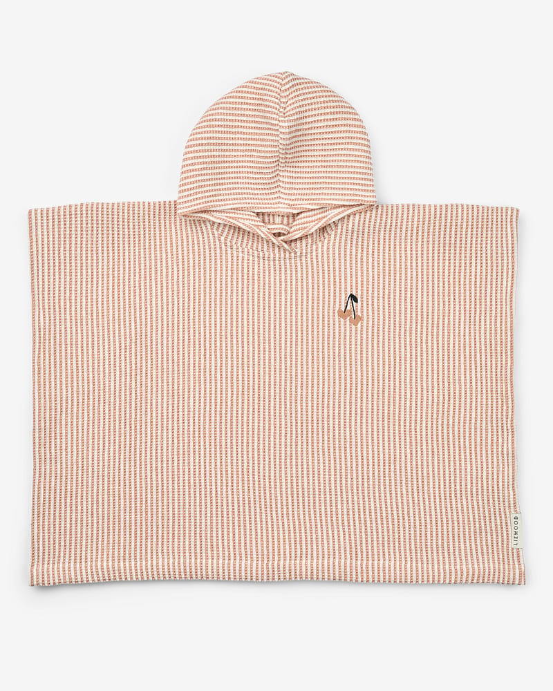 Badeponcho med Hette - Øk. Bomull Vaffelvevd | Paco Poncho Embroidery
