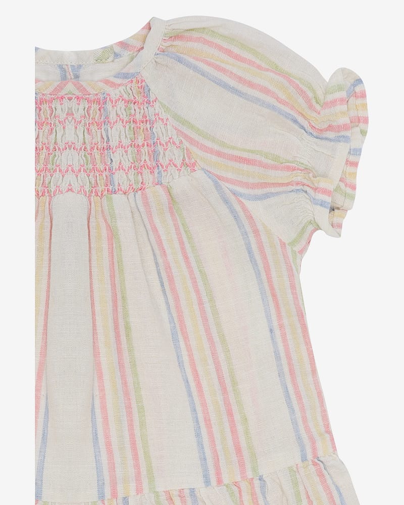 Kjole Baby m/ Volanger - 73% Bomull, 27% Linen | HCKatinka Hello