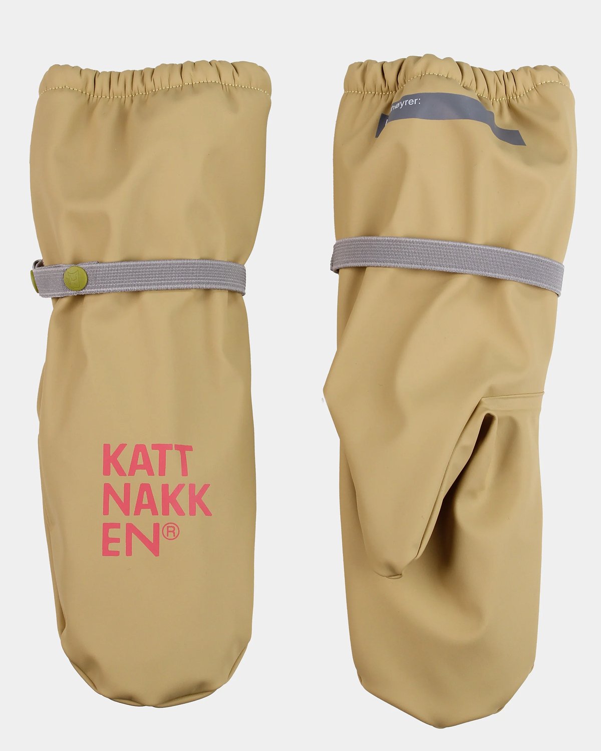 Kattnakken Regnvotter Barn M/ Fleecefôr | Vanntett 10.000, Beige - Strå