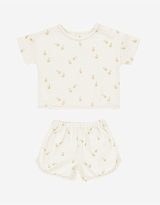 The Boxy Tee & Shorts Sett - Terrystoff i Øko Bomull | Spongy Play Set