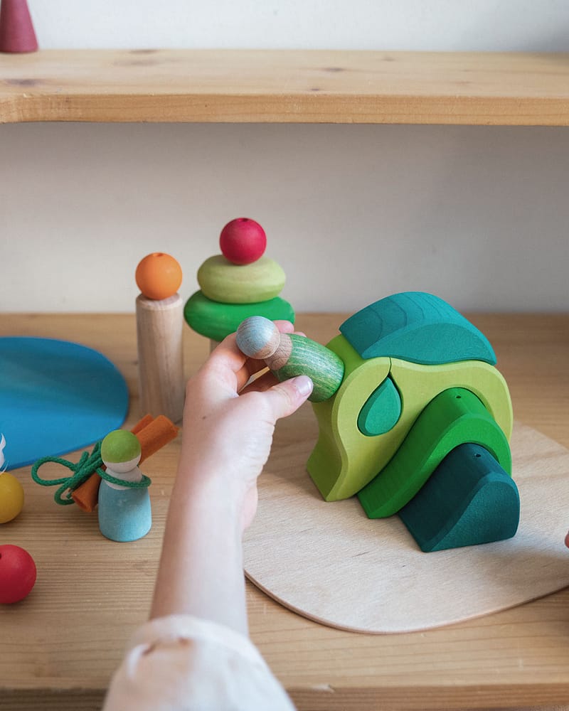 Småverden i Skogen - Byggesett i Tre 19stk | Small world play in the woods