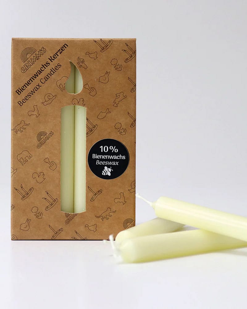 Lys til Bursdagsring - 12pk - 10% Naturlig Bivoks | Grimms Lysestake