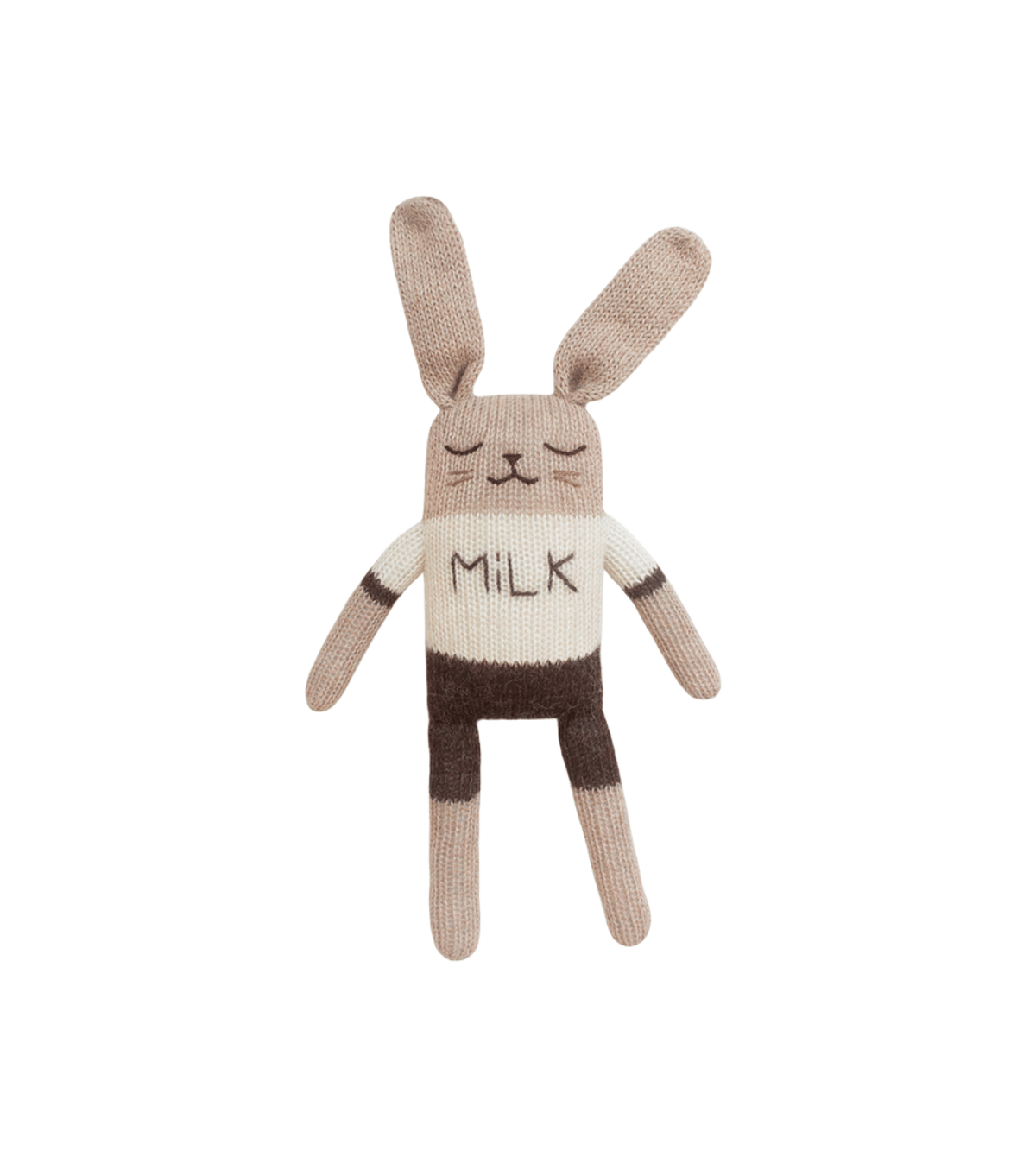 Kosebamse – Håndstrikket Alpakkaull | Bunny Knit Toy, Kanin, MILK