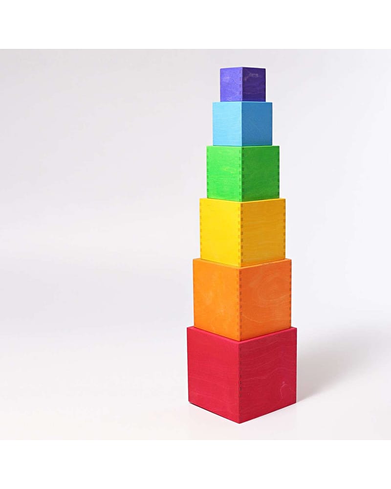 Stablekasser Regnbue 6pk - Leke i Tre | Montessori Leker