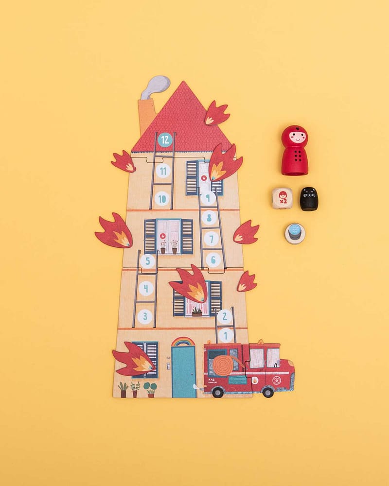 Brettspill Barn 3år+ - Lagspill "Hjelp Brannmannen" | Save the Cat POCKET GAME