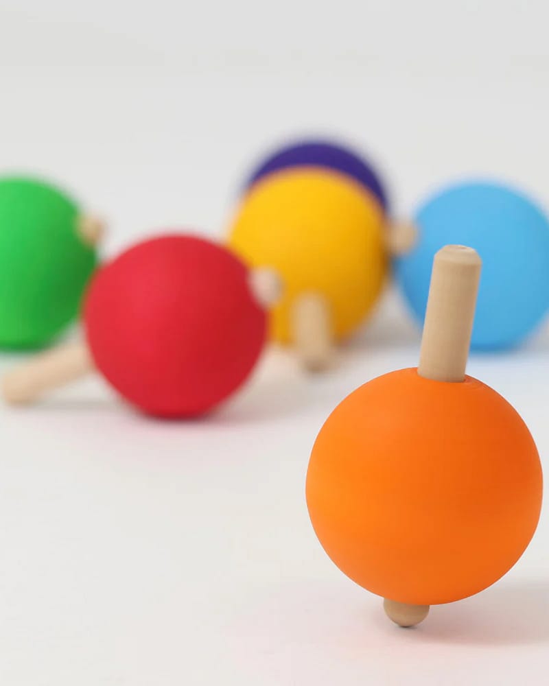 Sett med Snurrebass 6stk | Rainbow Spinning Top