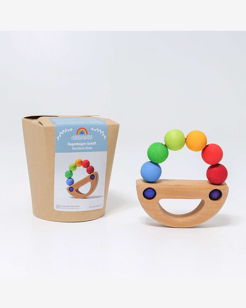 Gripe- & Biteleke i Tre - Båt | Rainbow Boat