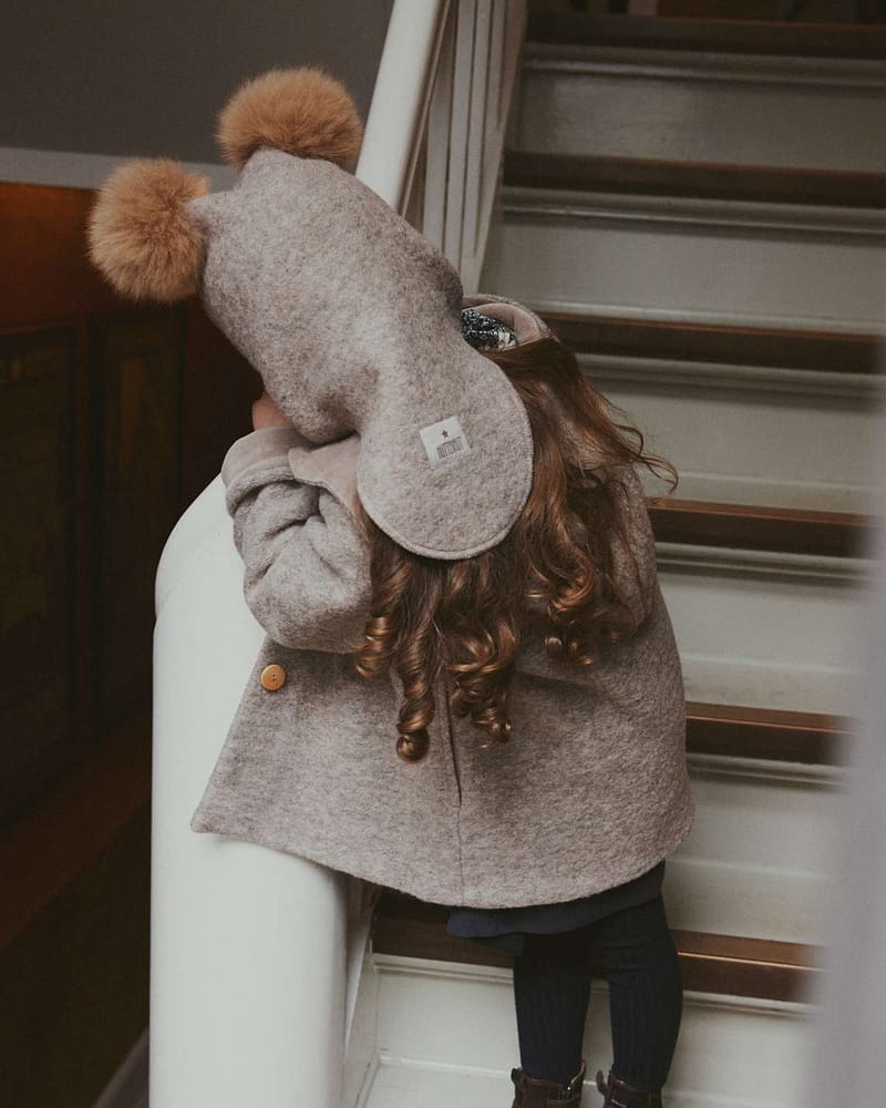 Balaclava Ull 2-Lags - Børstet Ullfleece | Alpaca Pompoms