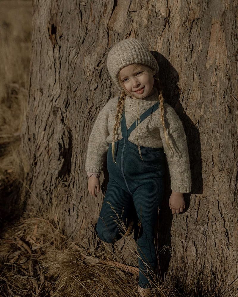 Ullstrømpebukse u/ føtter m/ sele | Wooly Footless Tights