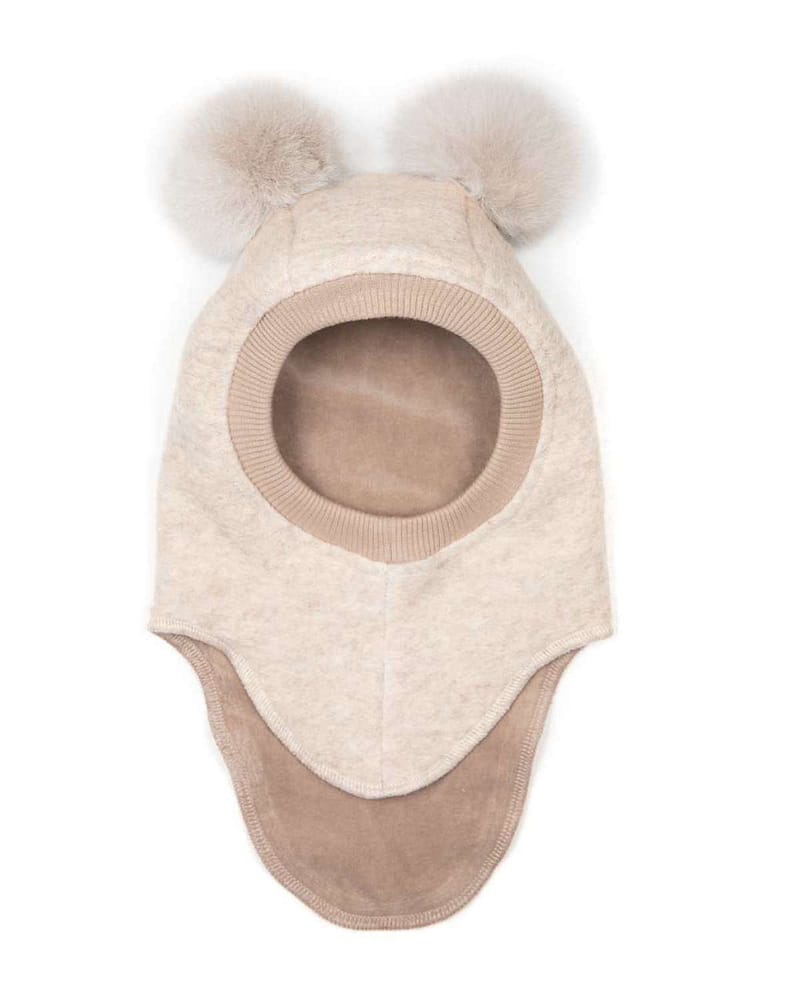 Balaclava Ull 2-Lags - Børstet Ullfleece | Alpaca Pompoms