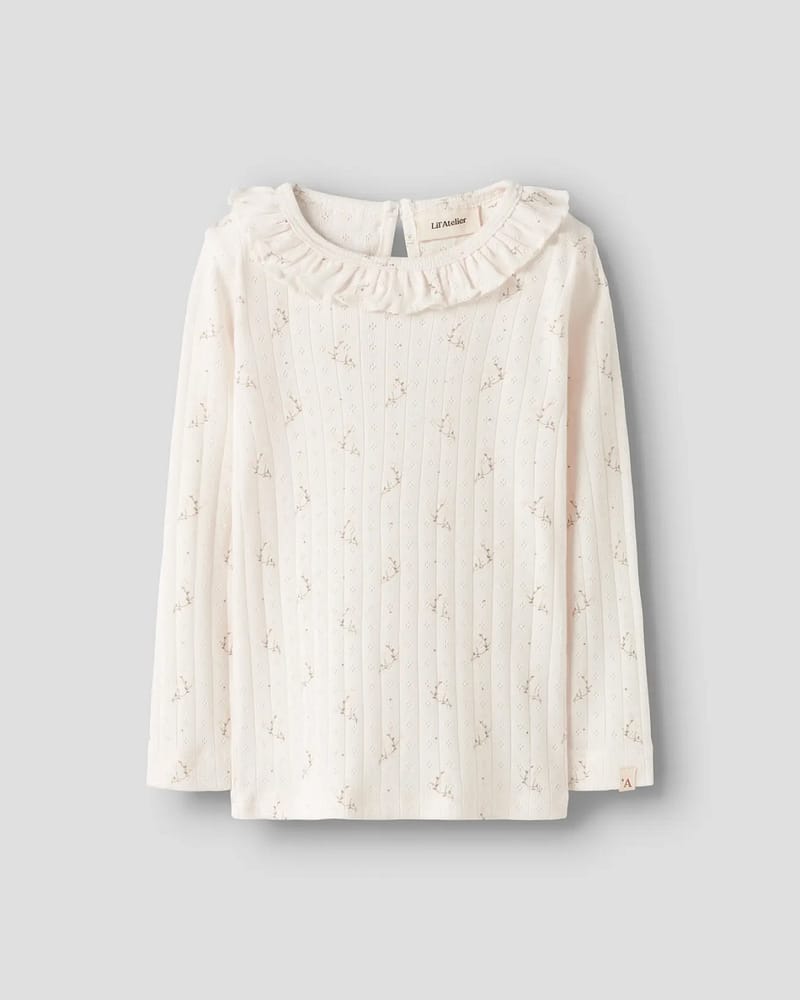 Trøye Langermet M/ Krage - Pointelle, Øko TENCEL | NMFRACHELLO RIA LS SLIM TOP LIL