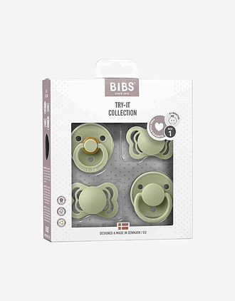 BIBS Try-it-Collection - Smokkepakke 4stk, Naturgummi | 0-6 mnd