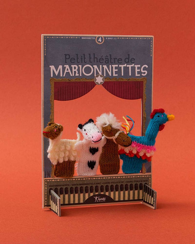 4stk Fingerdukker M/ Teaterscene | Marionnettes