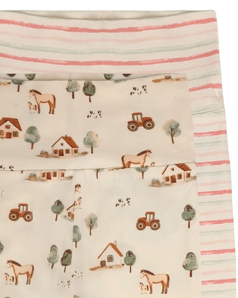 Leggings Baby m/ dobbelt liv 2pk - Bomull, Elastan | HCLuca