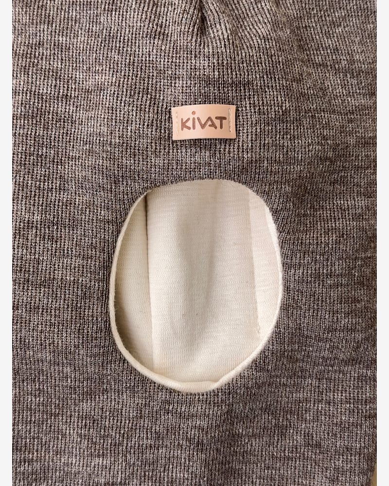 Balaclava Ull m/ Bomullsjersey fôr og Vindstopper | Ubehandlet Ull