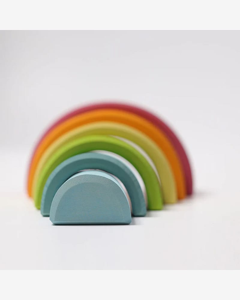 Regnbue Medium Pastel - Stableleke i Tre | Montessori Leker