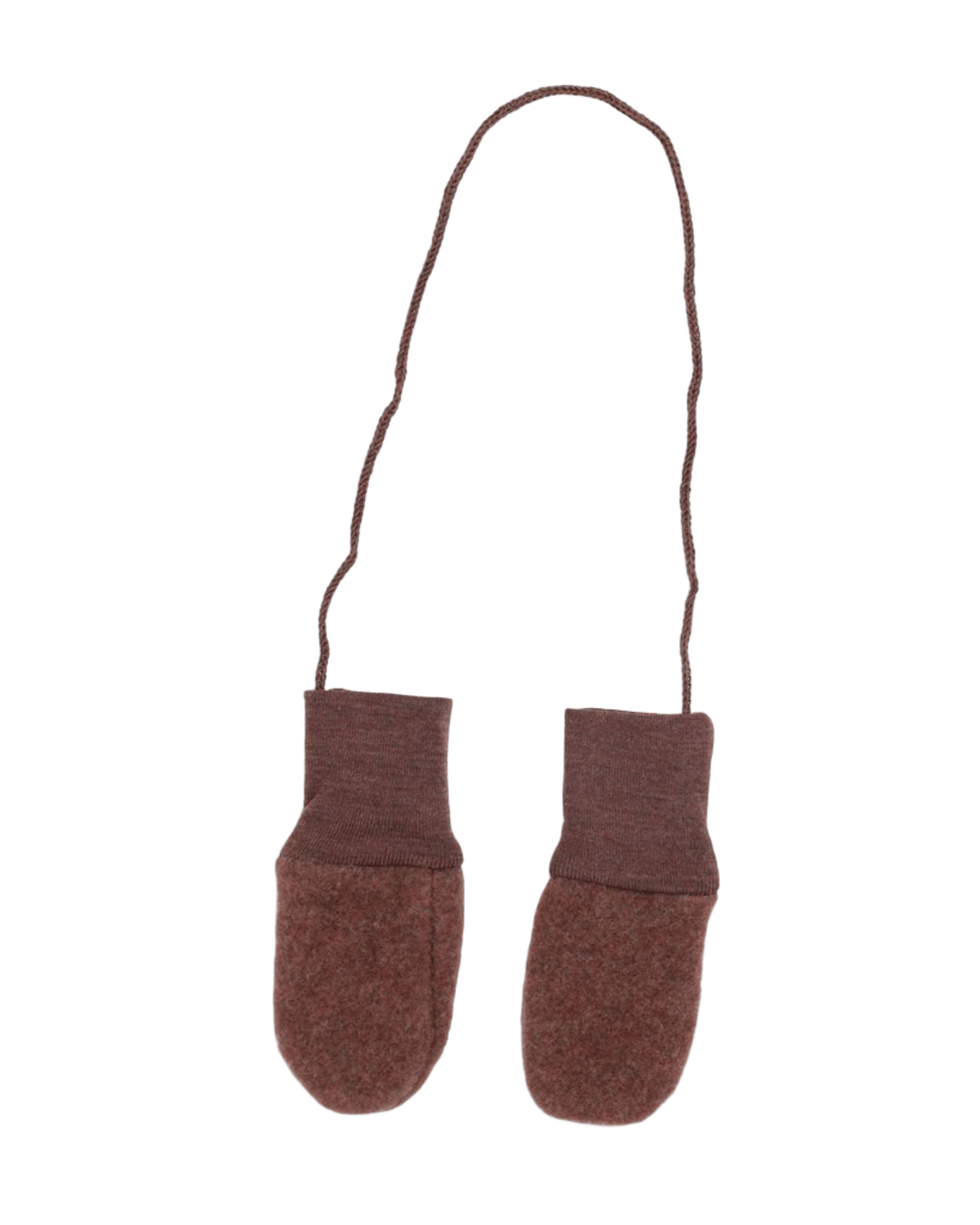 Ullvotter Baby – Ullfleece 100% Ubehandlet Ull | Baby Mittens, Mørk Brun - Kanel Melange