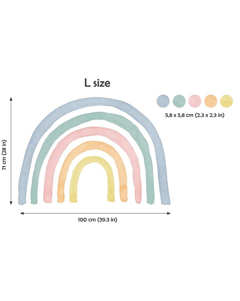 Wallstickers Regnbue & Dots - ØKO Veggklistremerker Barnerom